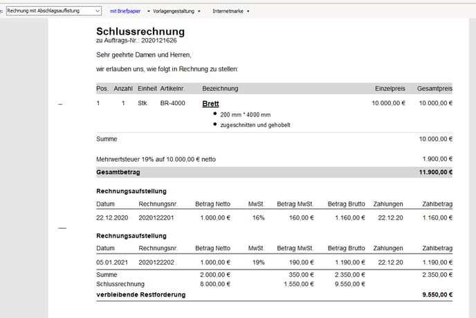 Schlussrechnung-MwSt