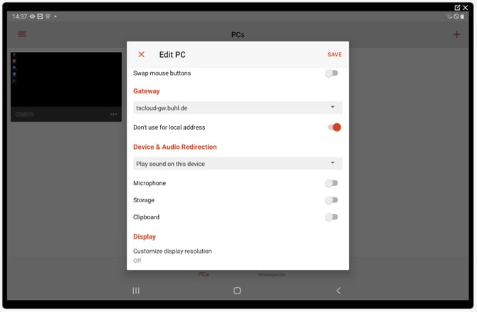 rdp_Android Verbindung2