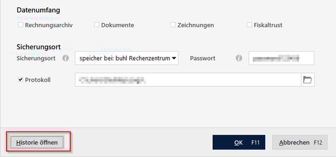 Dasi-Pro-Historie öffnen