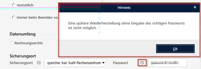 Dasi-Pro-Passworthinweis