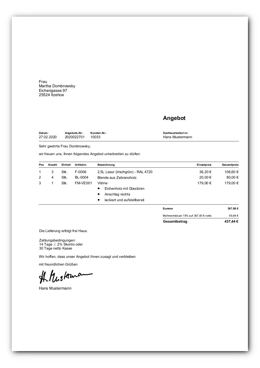 Druckvorlagen (BizDesign)