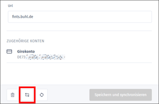 Gezeigt wird, wo im Banking Kontant eine Synchronisierung des Kontaktes durchgeführt werden kann