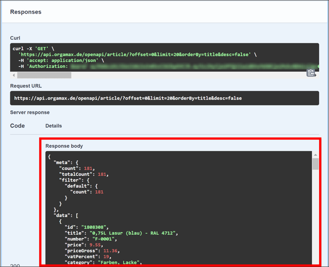 Eigene Erweiterungen - API Endpunkt Ausgabe