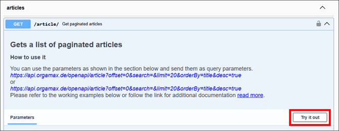 Eigene Erweiterungen - API Endpunkt testen