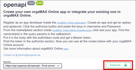 Eigene Erweiterungen - API authorisieren