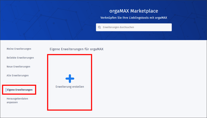 Gezeigt wird, wie eine neue eigene Erweiterung erstellen werden kann