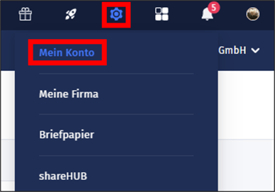 Gezeigt wird, wie die Kontoverwaltung in orgaMAX geöffnet werden kann