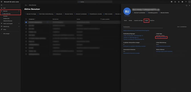 E-Mail-Provider einrichten - MS365 Einstellungen öffnen