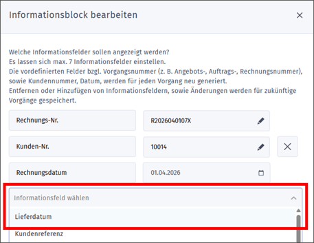 Gezeigt wird, wie weitere Felder im Infoblock hinzugefügt werden können