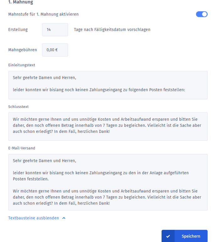 1. Mahnung