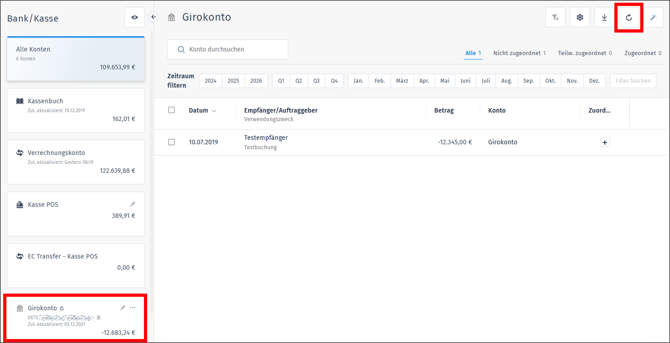 omo Einrichtung eines Bankkontos - abruf