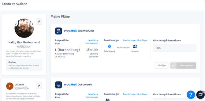 Einstellungen - Pläne anpassen