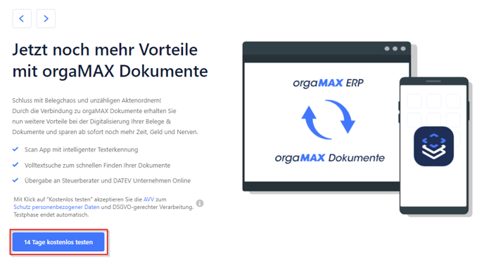 orgamax_dokumente_erste_schritte_trail_activation