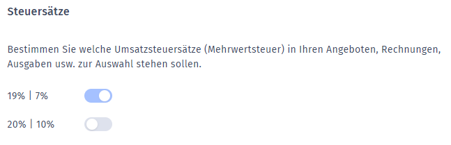 Steuersätze