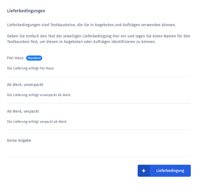 Lieferbedingungen