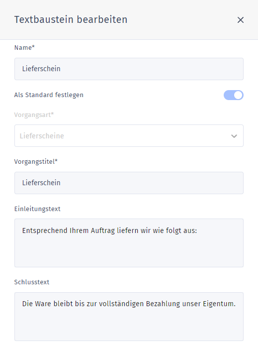 TXTbaustein bearbeiten